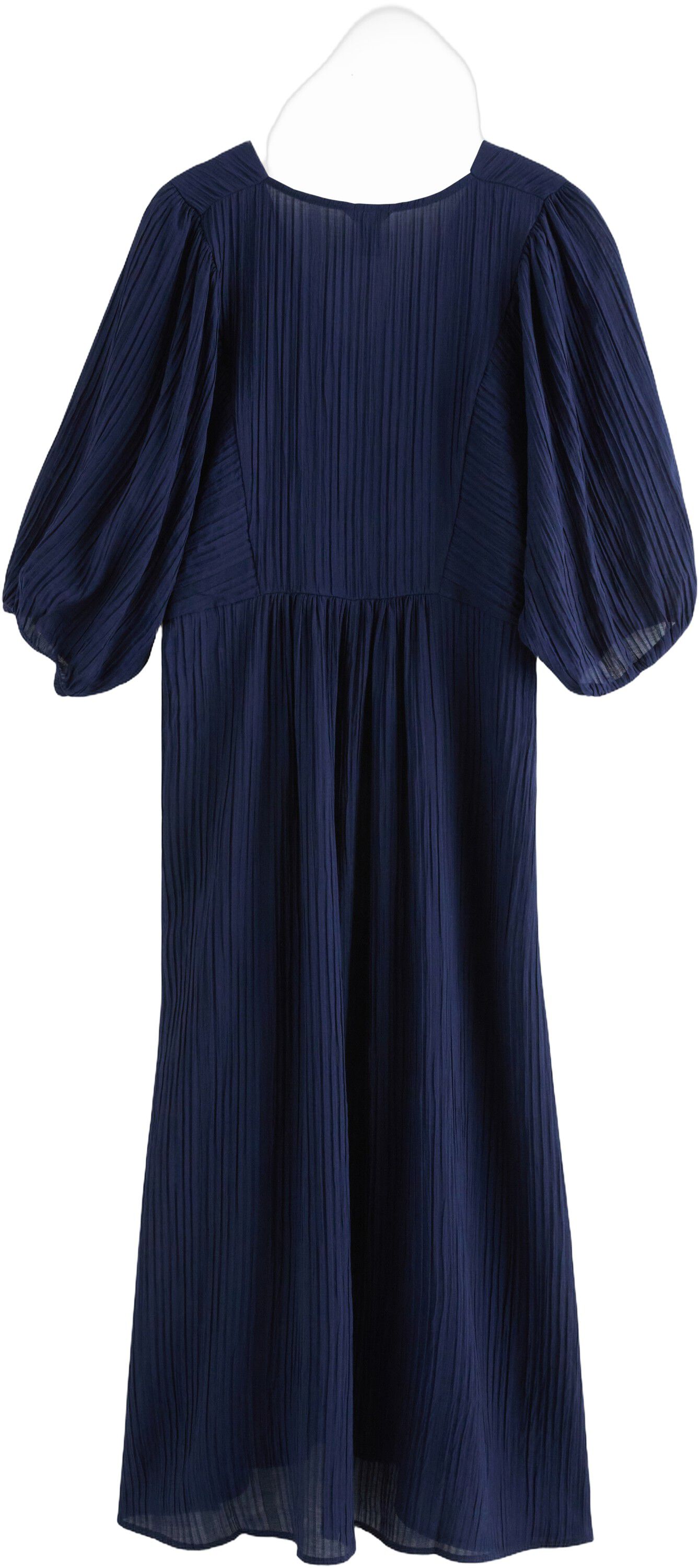 Midi dress with crinkles, v-neck an