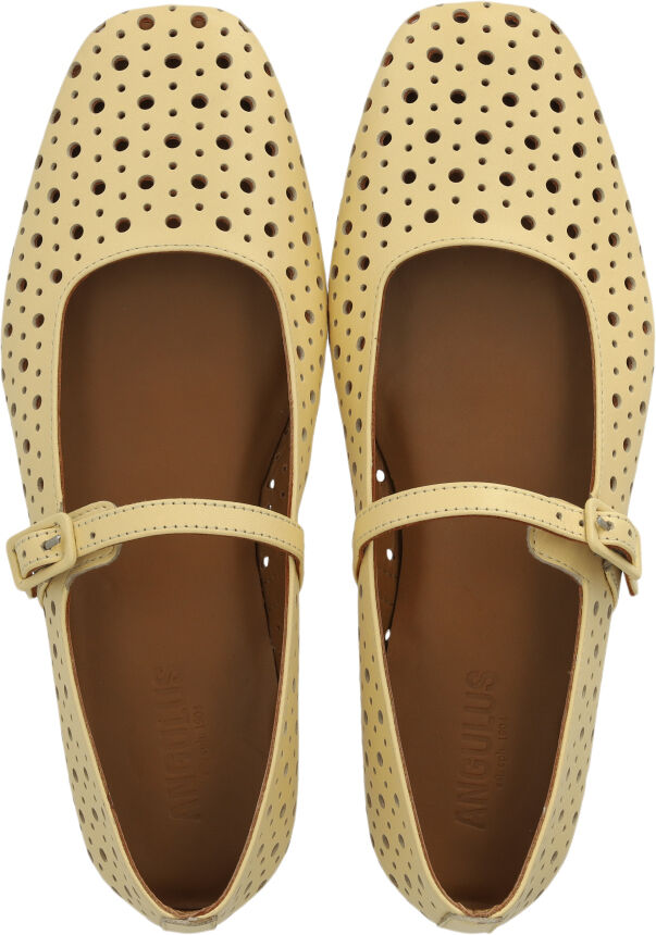 Bl&oslash;d ballerina med dekorativt hulm&oslash;