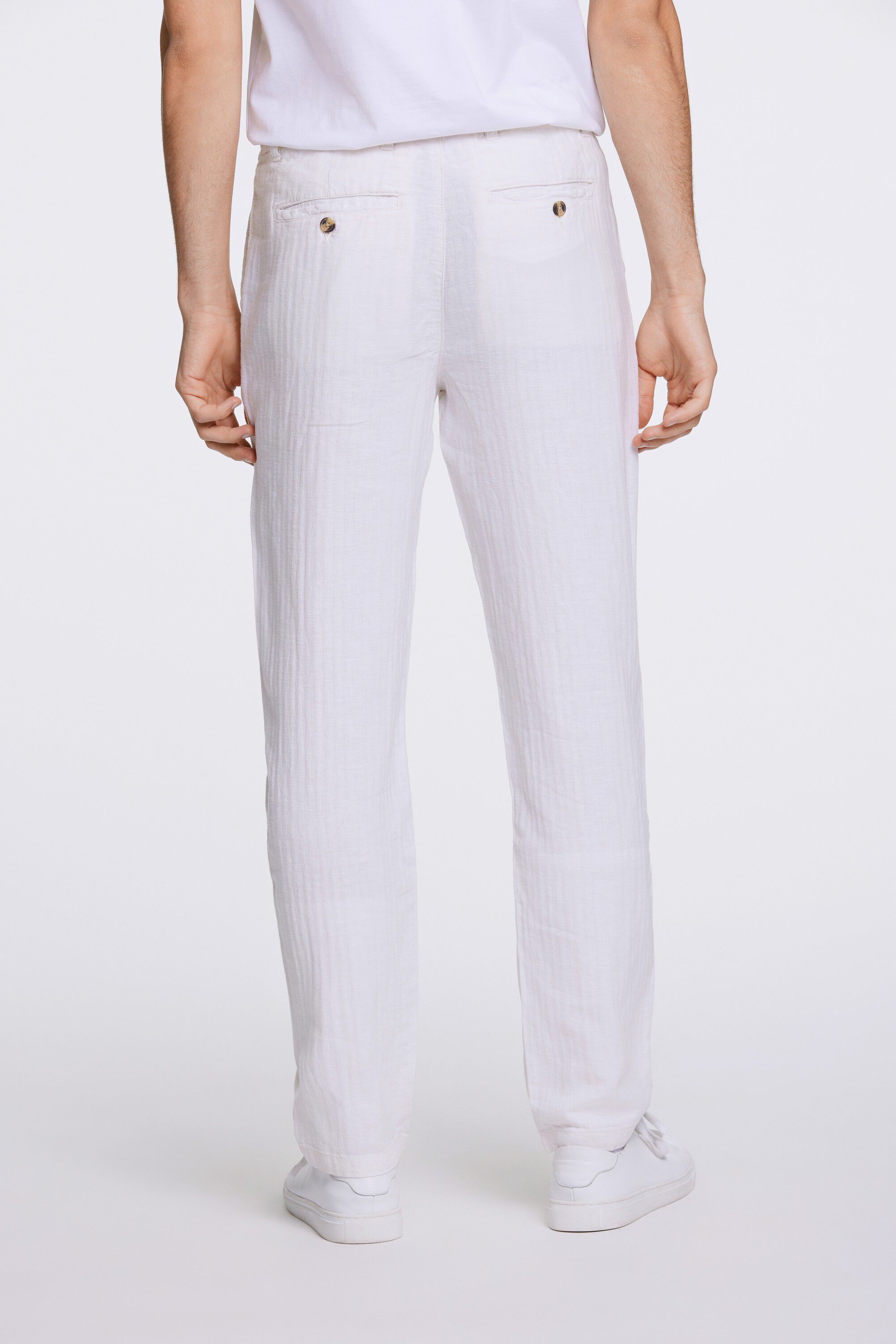 Linen blend herringbone pants