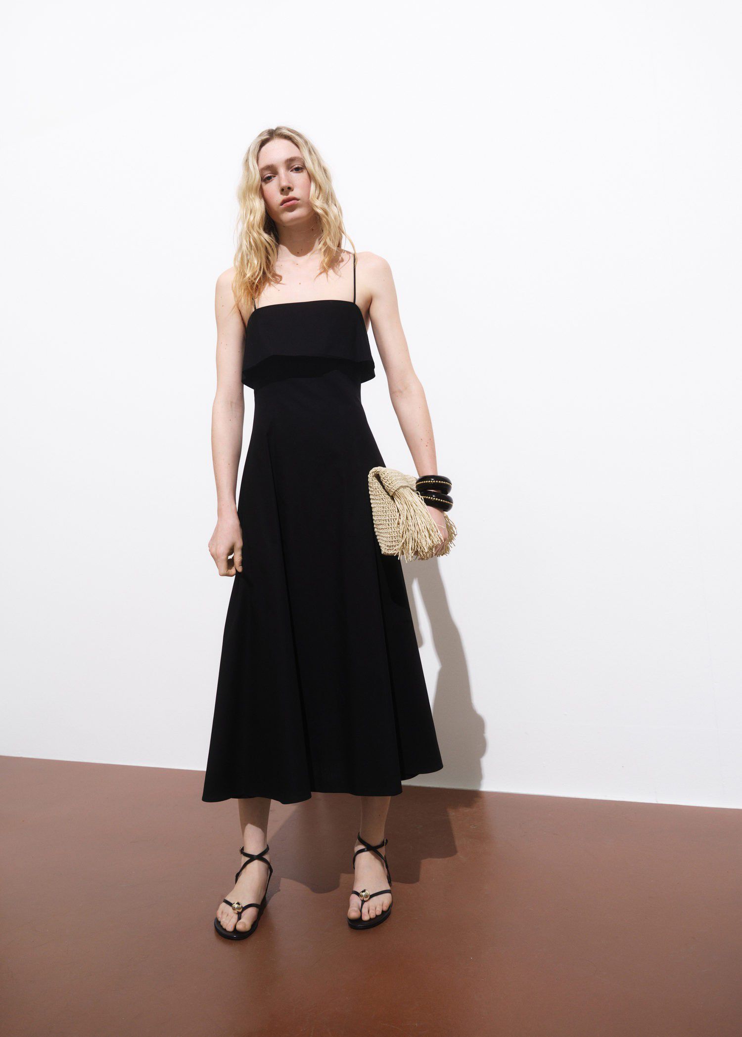 Flared dress with ruffles