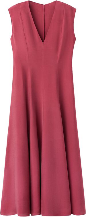 Midi dress with V-neck