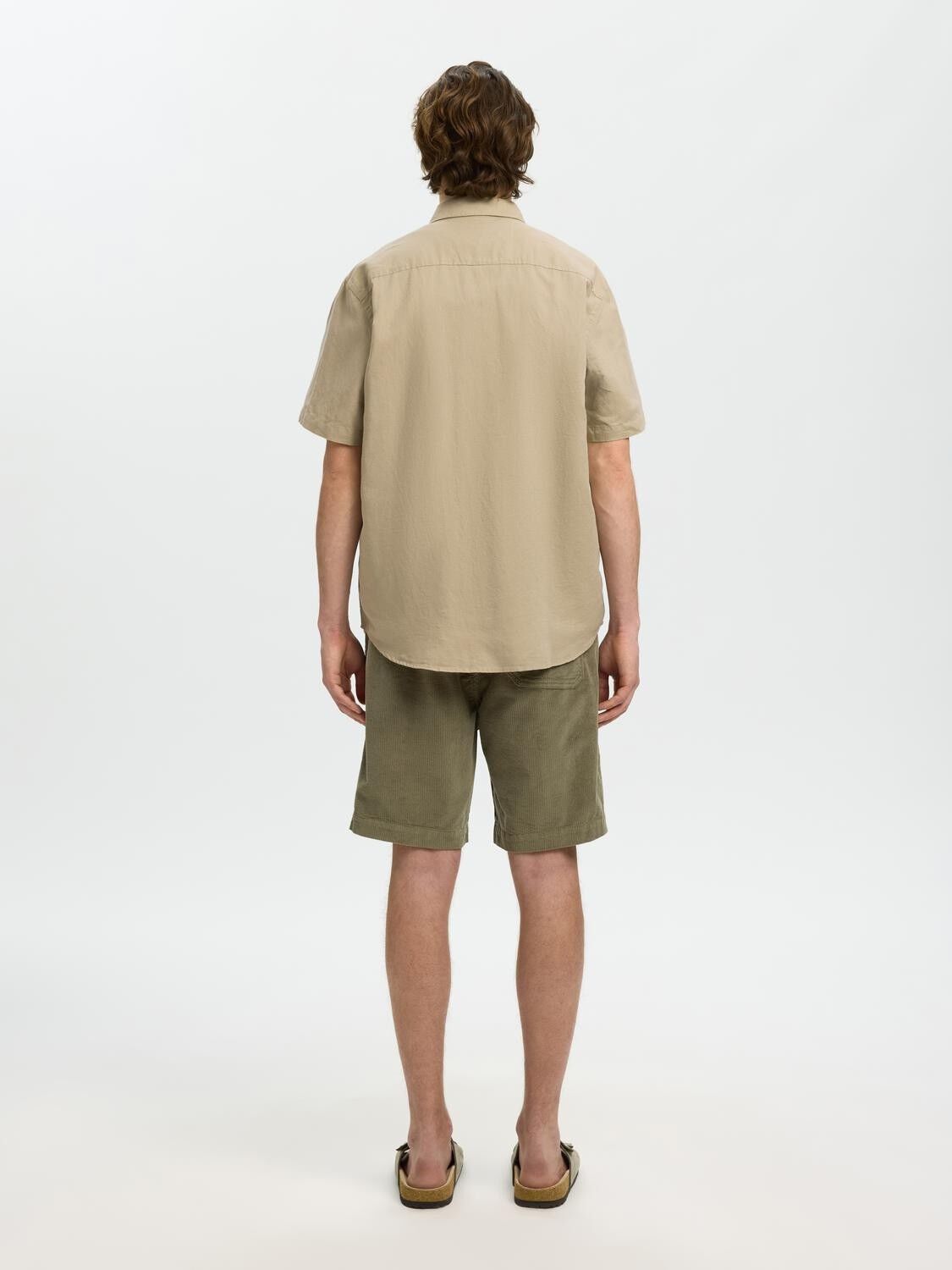 SLHREGCLAY LINENBLEND SS SHIRT CLA