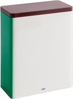 Tin Container-X-Large-Off-White, burgundy and green