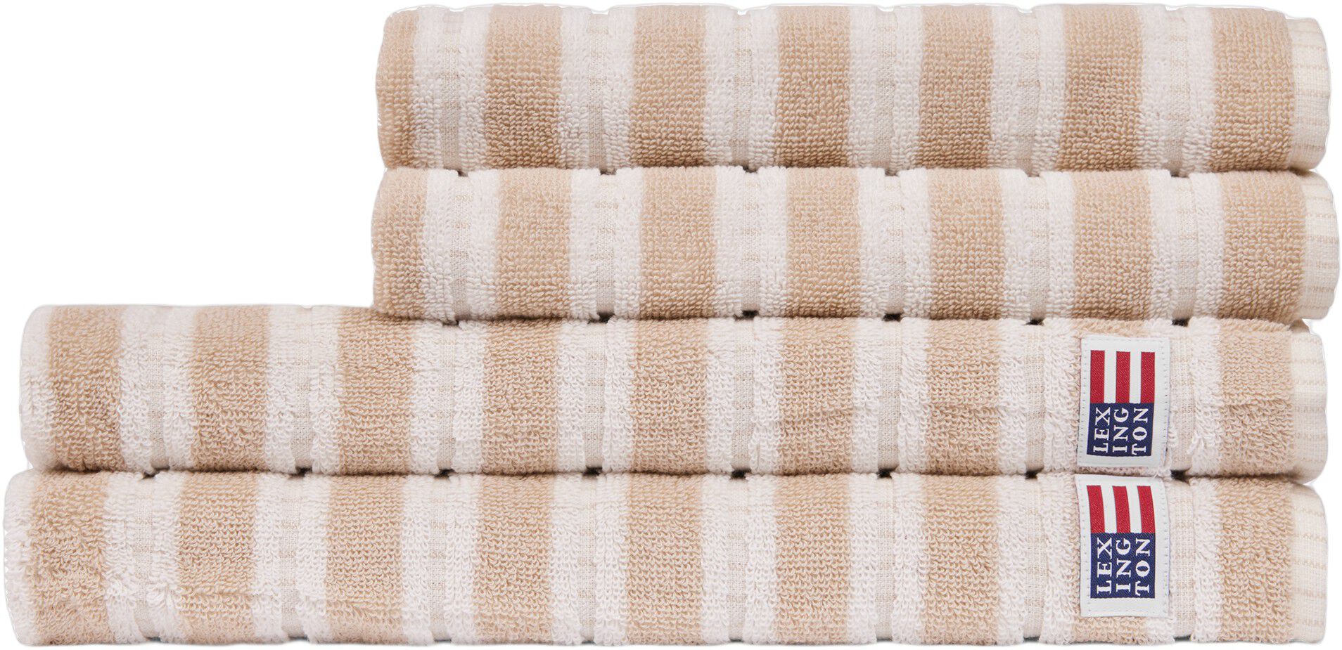 Striped Terry Towel Lt Beige/Off White