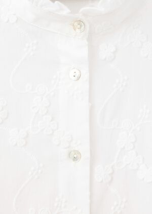 100% cotton blouse with floral embr
