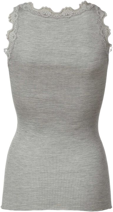 Silk top regular w/vintage lace