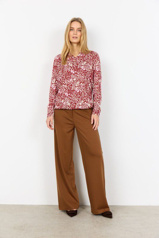 SC-FELICITY AOP 532 Bluse M&oslash;rk r&oslash;d