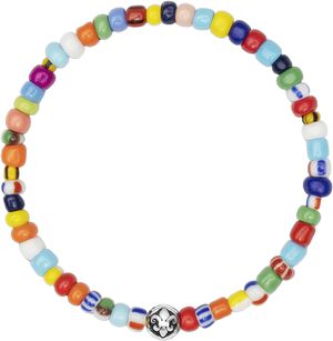 Wristband with Assorted Vintage Trifocal Beads and Silver