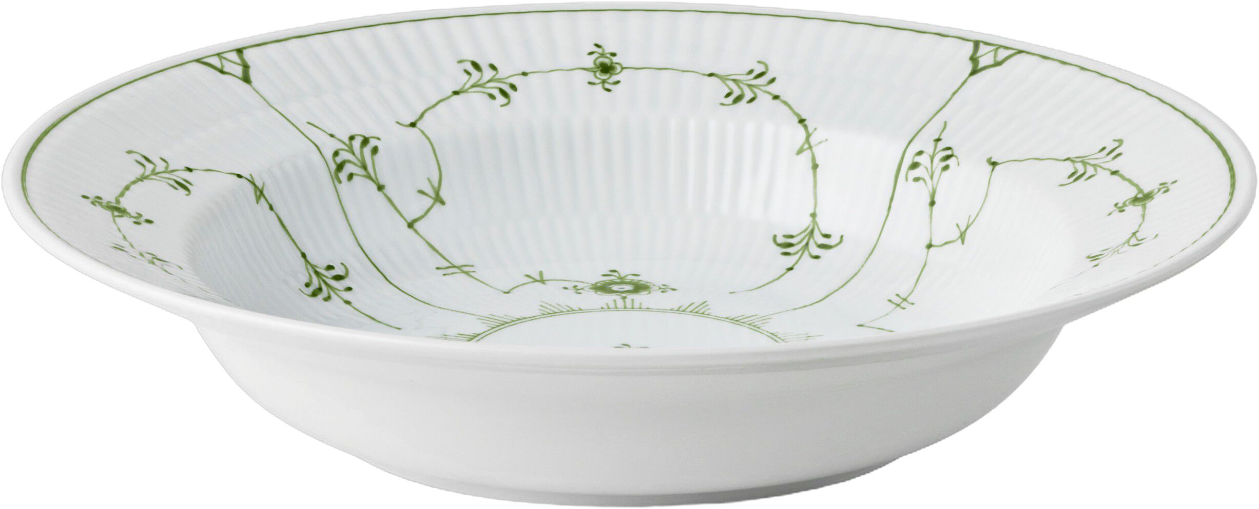Green Fluted Pl Deep Plate 23cm