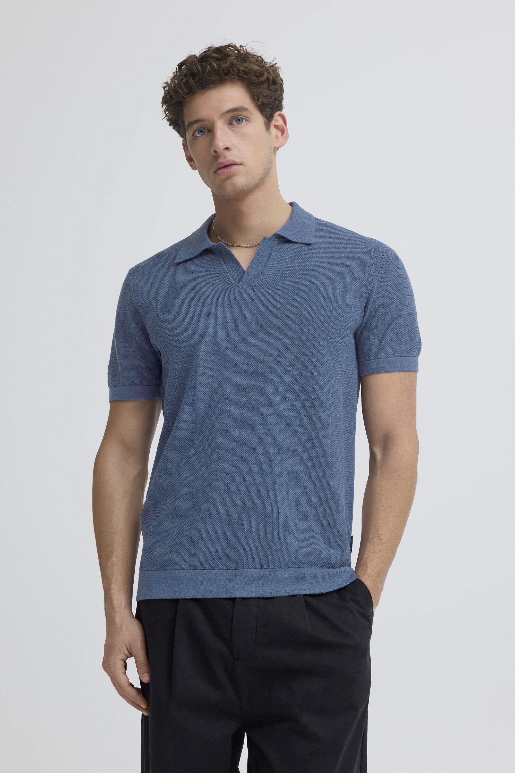 CFMATEO SS structured polo knit