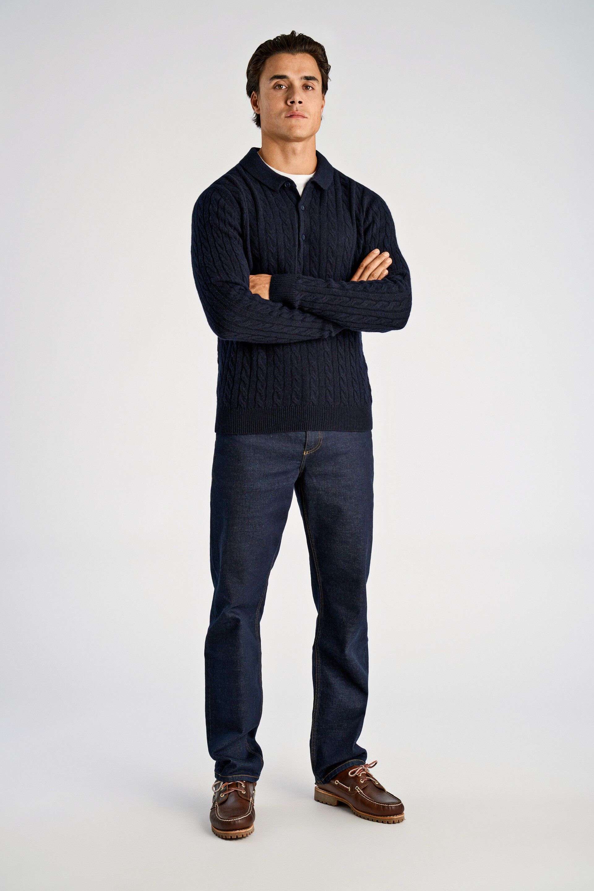 Lambswool half zip knit