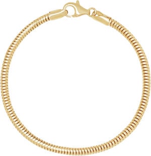 Men's Gold Plated Sterling Silver Round Chain Bracelet