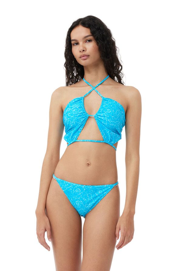 Recycled Printed String Bandeau Bik