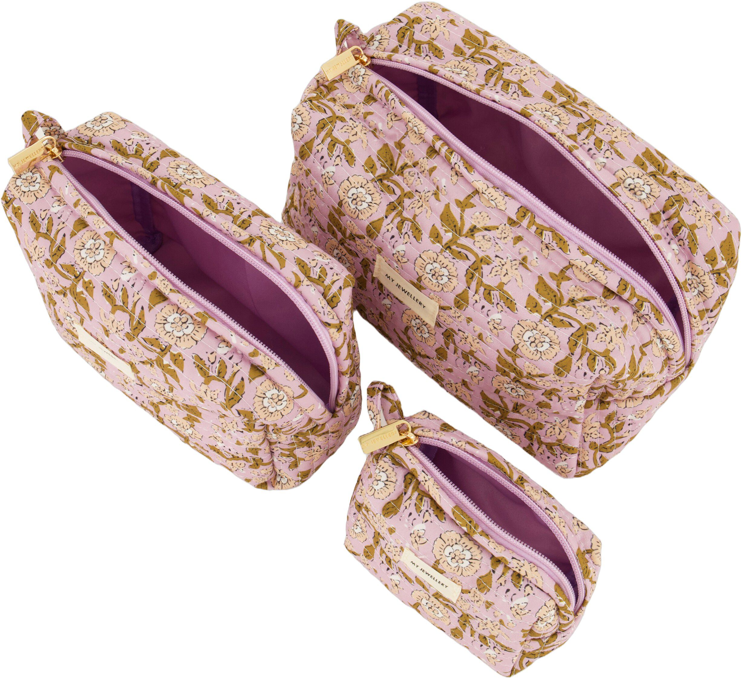 Toiletbag set india print lilac