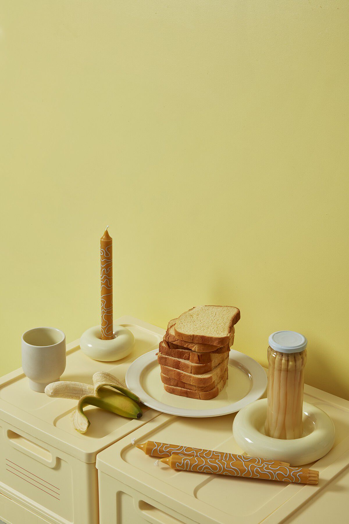 BOB CANDLE HOLDER, LARGE, YELLOW