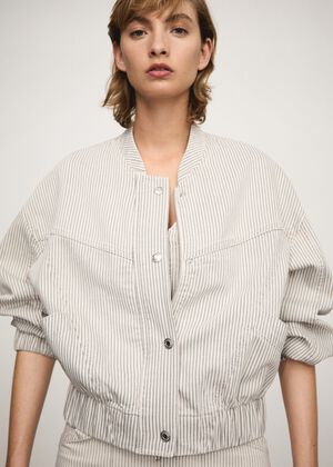 Striped denim jacket