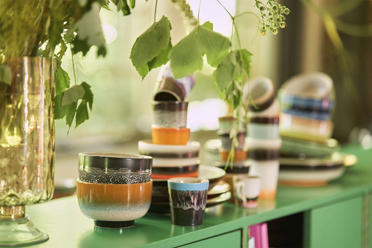 70s ceramics noodle bowls groovy set of 4