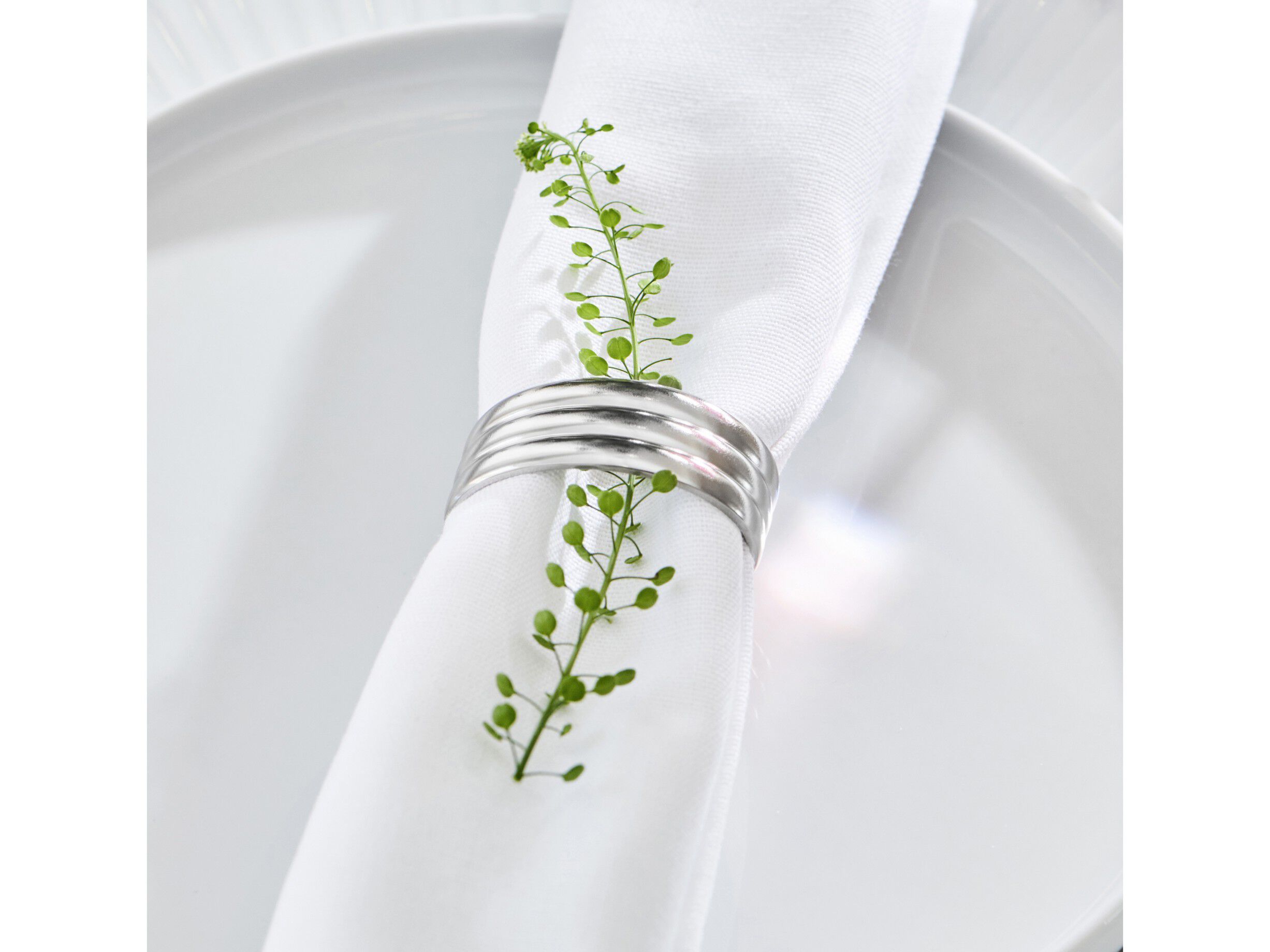 Servietring Thebe Edition 2024 4 stk. Blankt st&aring;l Recycled