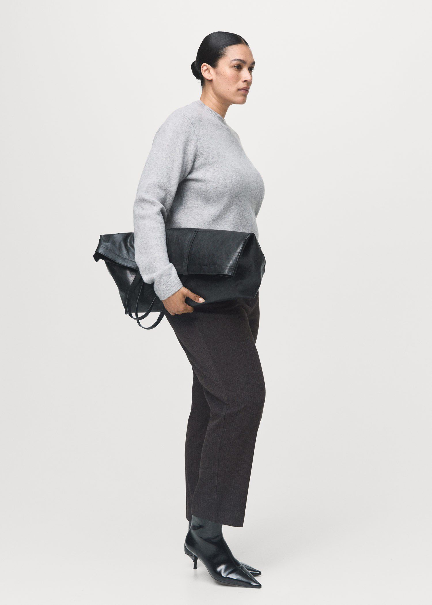 Slim cropped pinstripe trousers