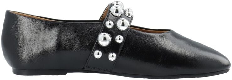 BIALUNA Studded Ballet Flat Faux Leather