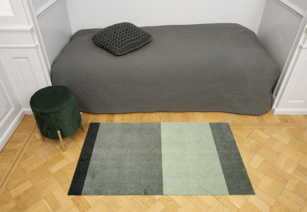 Løber, 67x120 cm, stripes-horizon lys/støvet og mørkegrøn