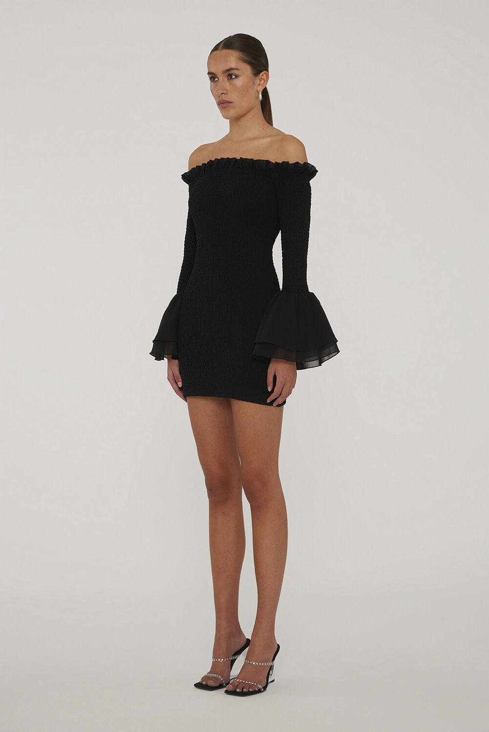 CHIFFON SMOCK MINI DRESS