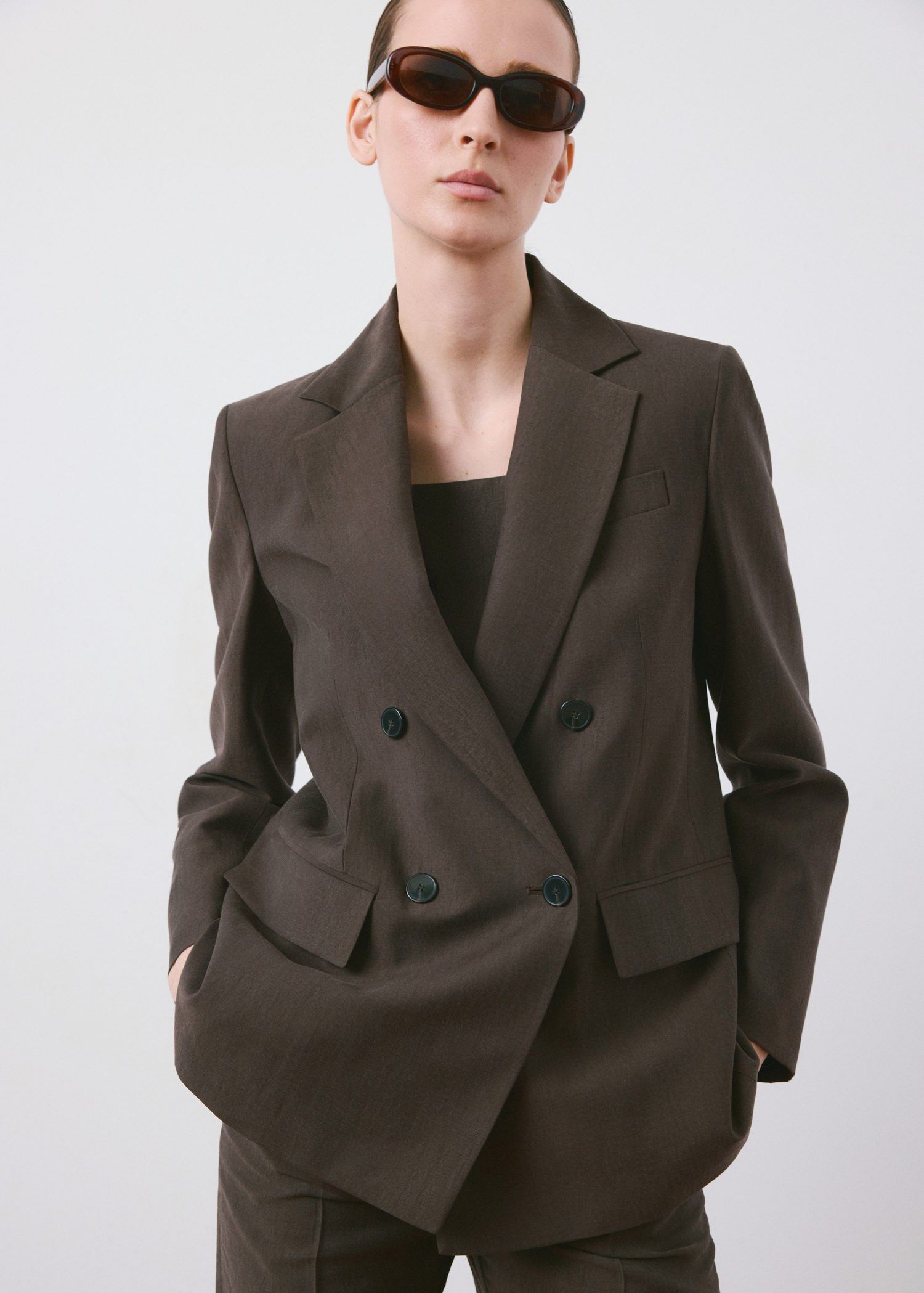 Straight-fit lyocell suit jacket
