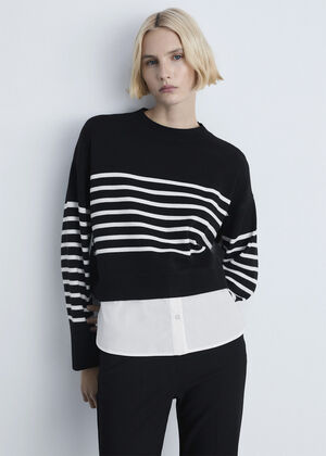 Combined knitted sweater