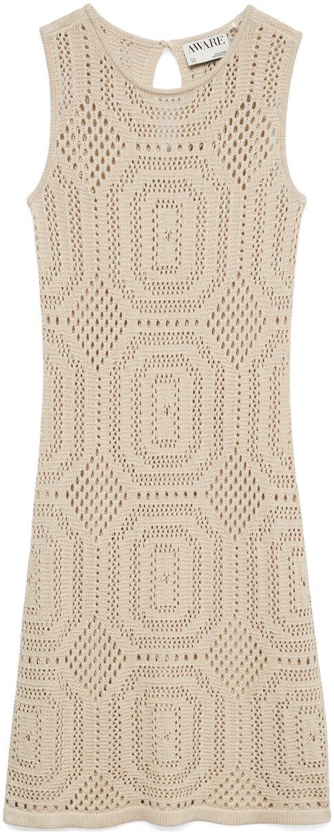 AWBAYLEE SL O-NECK SHORT CROCHET DR