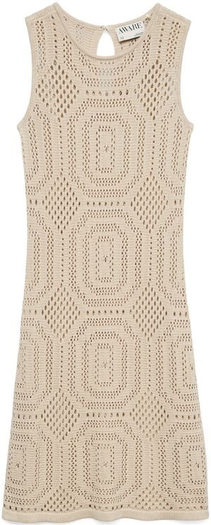 AWBAYLEE SL O-NECK SHORT CROCHET DR