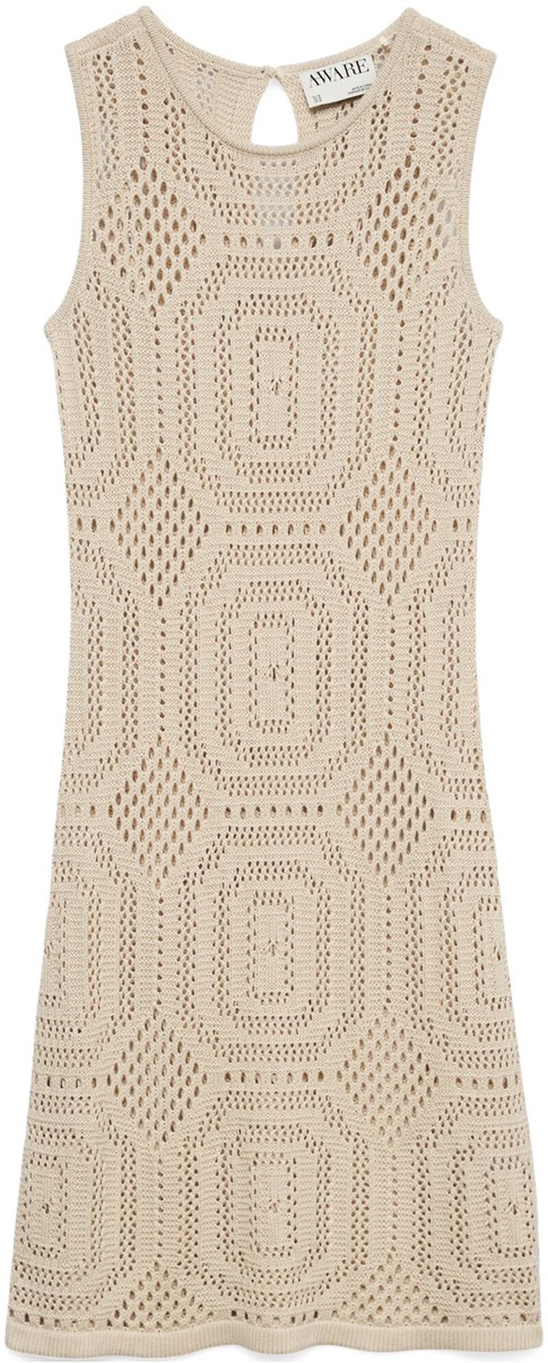 Awbaylee Sl O-Neck Short Crochet Dr