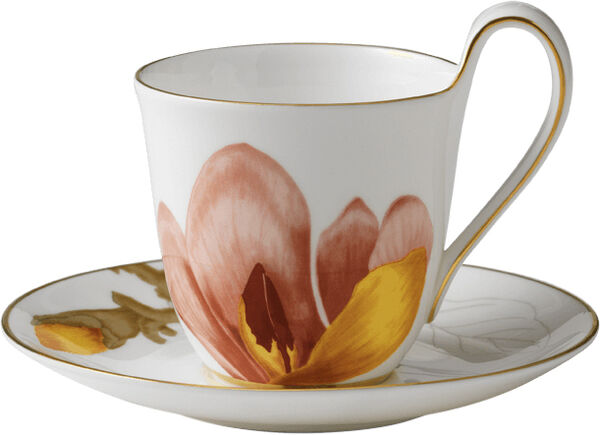 Flora 27 cl. højhankskop med underkop - Magnolia