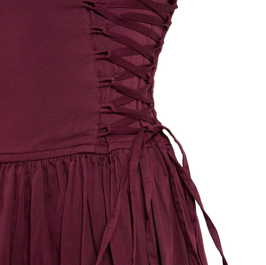 ANGELINA COTTON SATIN DRESS - FIG