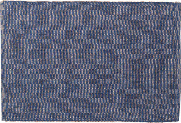 Herringbone Dækkeserviet 43x30 cm blå 82% bomuld recycled, 1