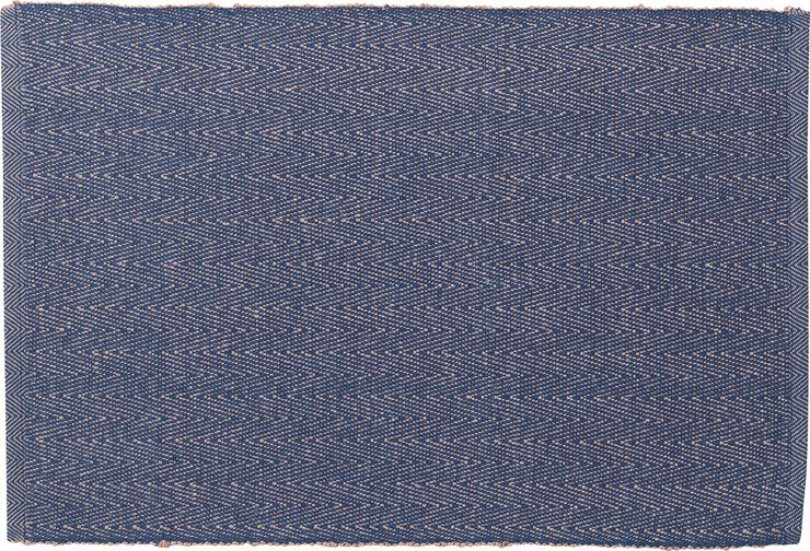 Herringbone Dækkeserviet 43x30 cm blå 82% bomuld recycled, 1