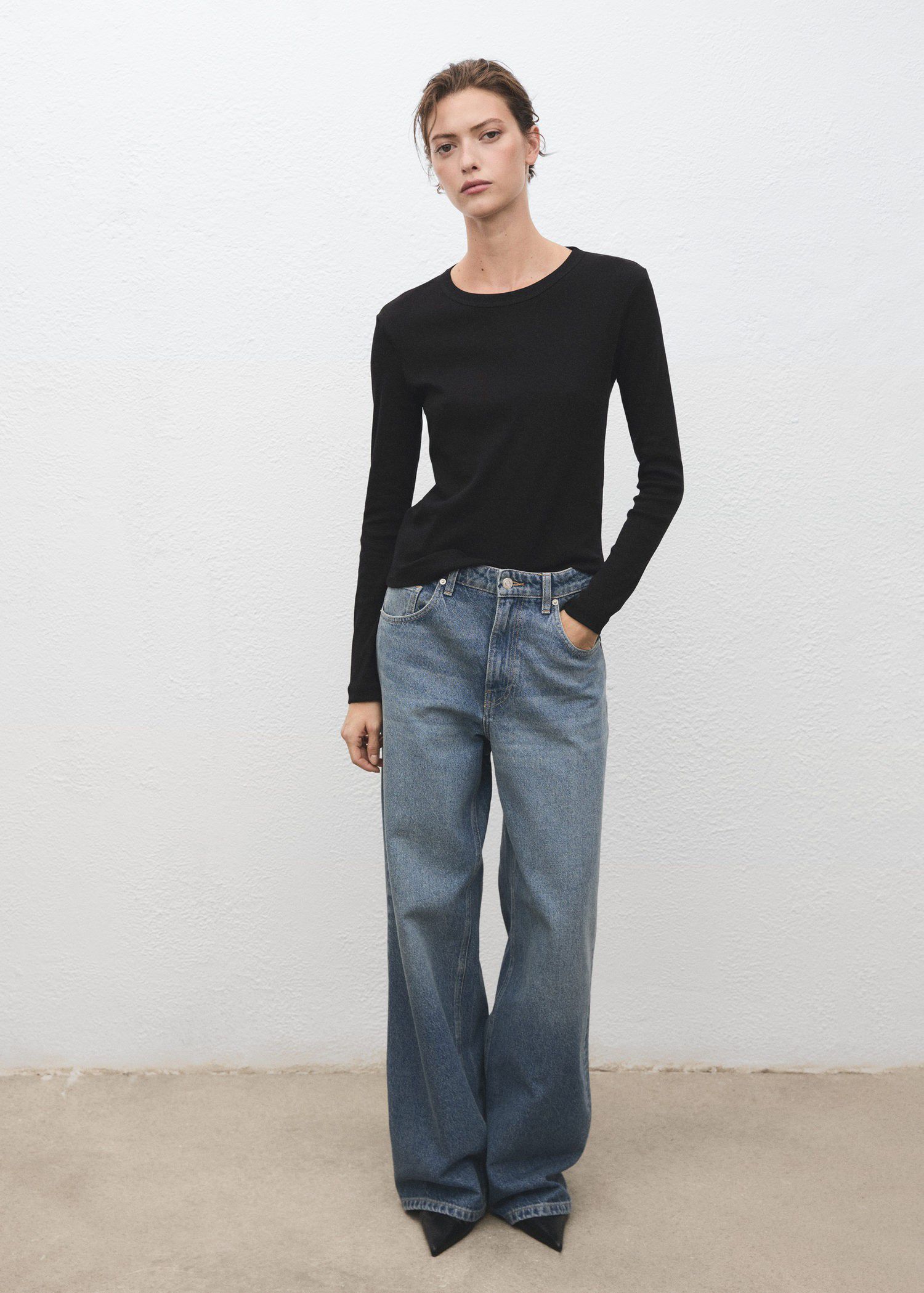 Long sleeve cotton t-shirt