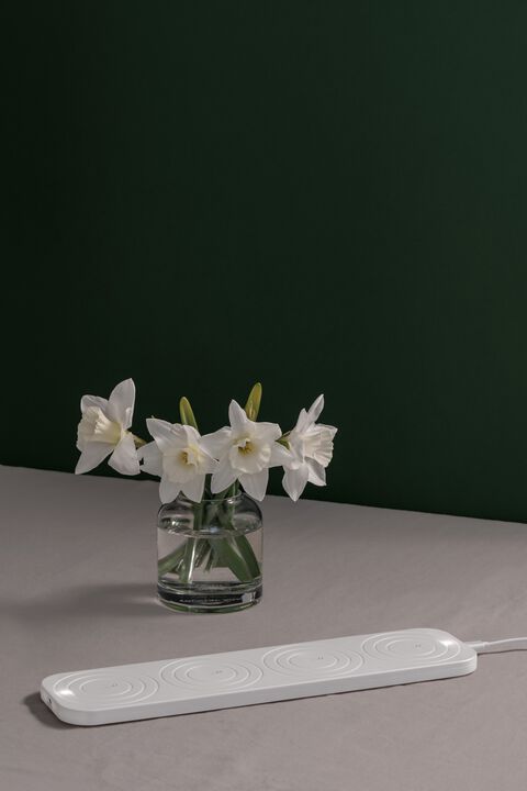 LED rechargeable base, Large, USB-C, White, 40x10 cm