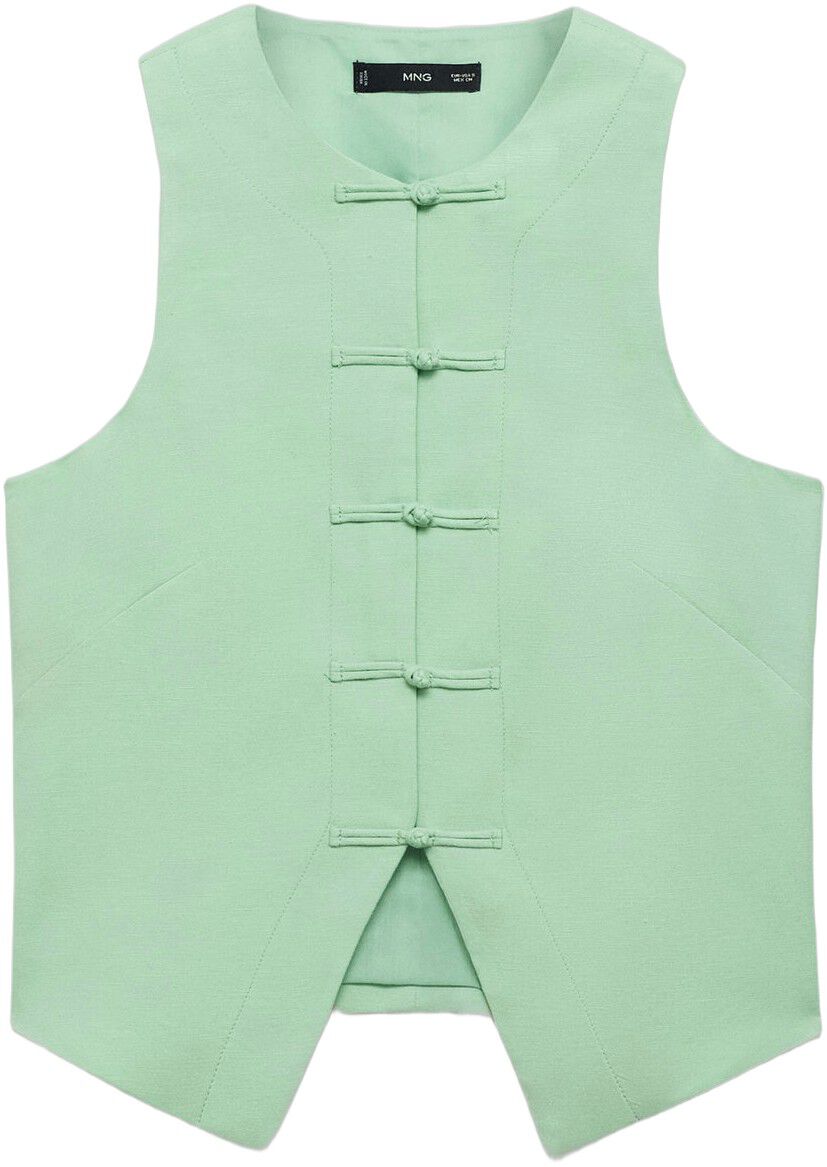 Linen blend suit vest