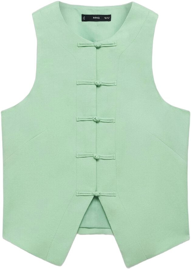 Linen blend suit vest