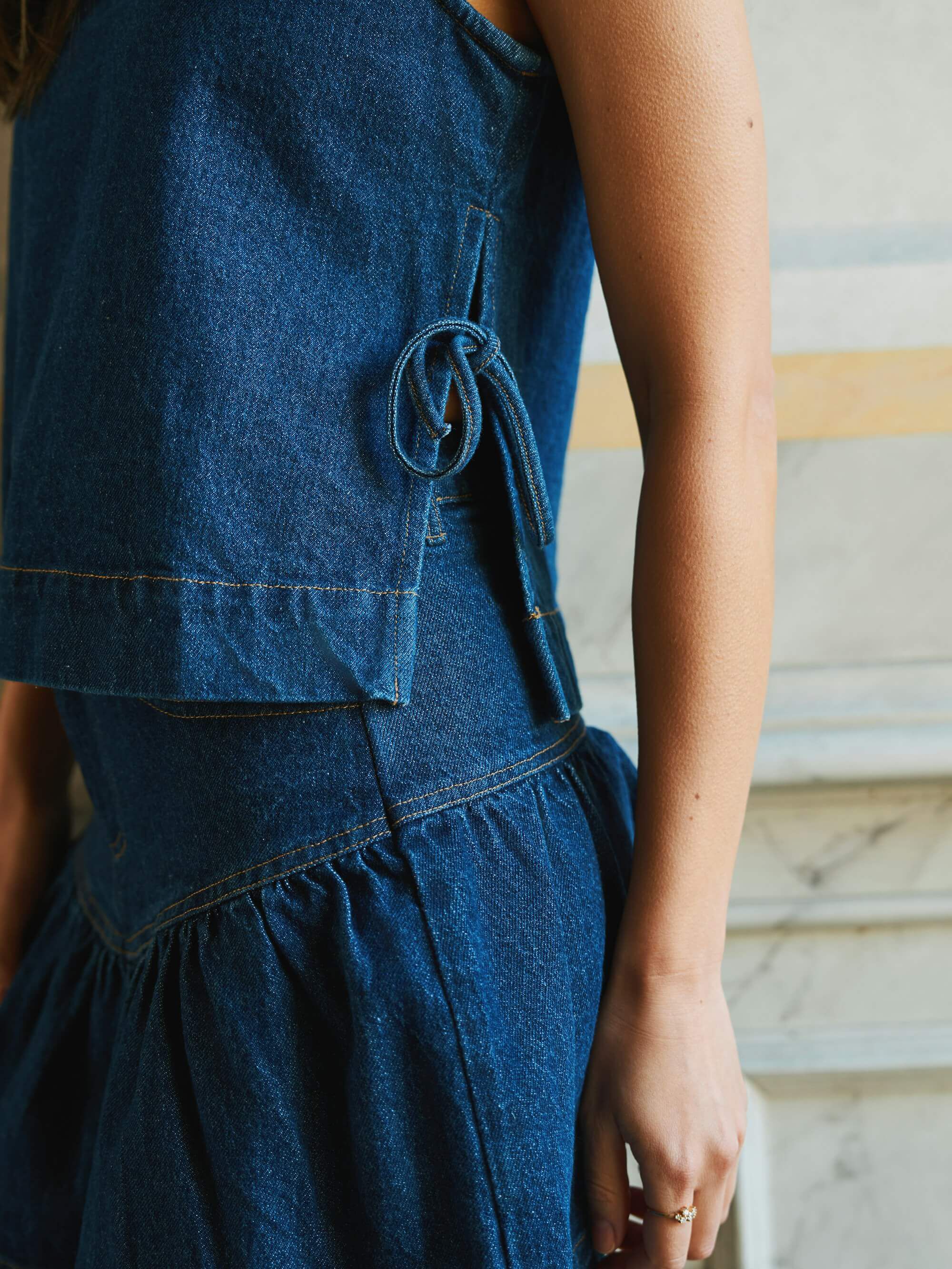Tripa Denim Frill Skirt