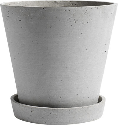 Flowerpot with Saucer-X-Large-Grey