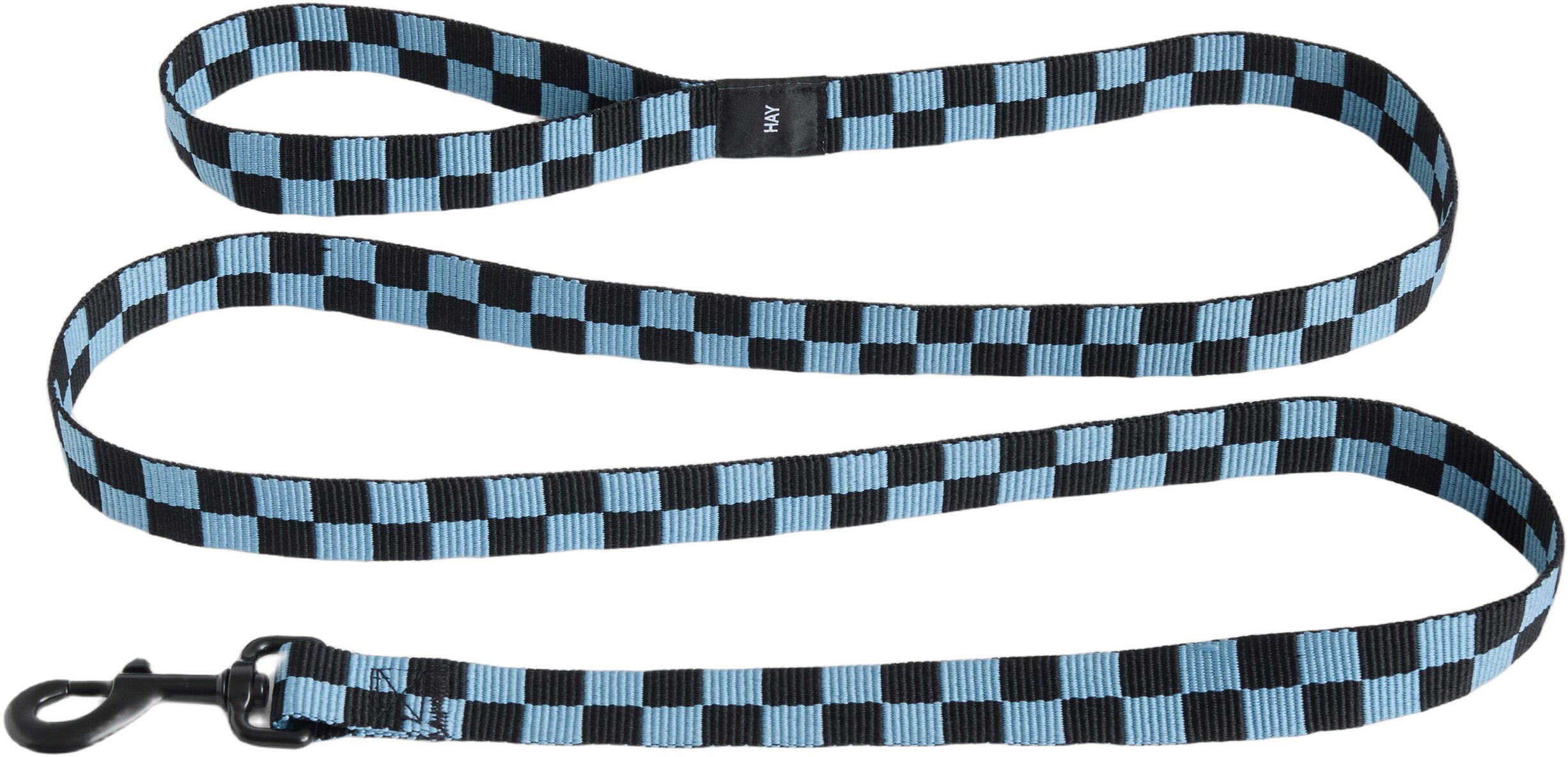 HAY Dogs Leash-Flat Check M/L-Blue,