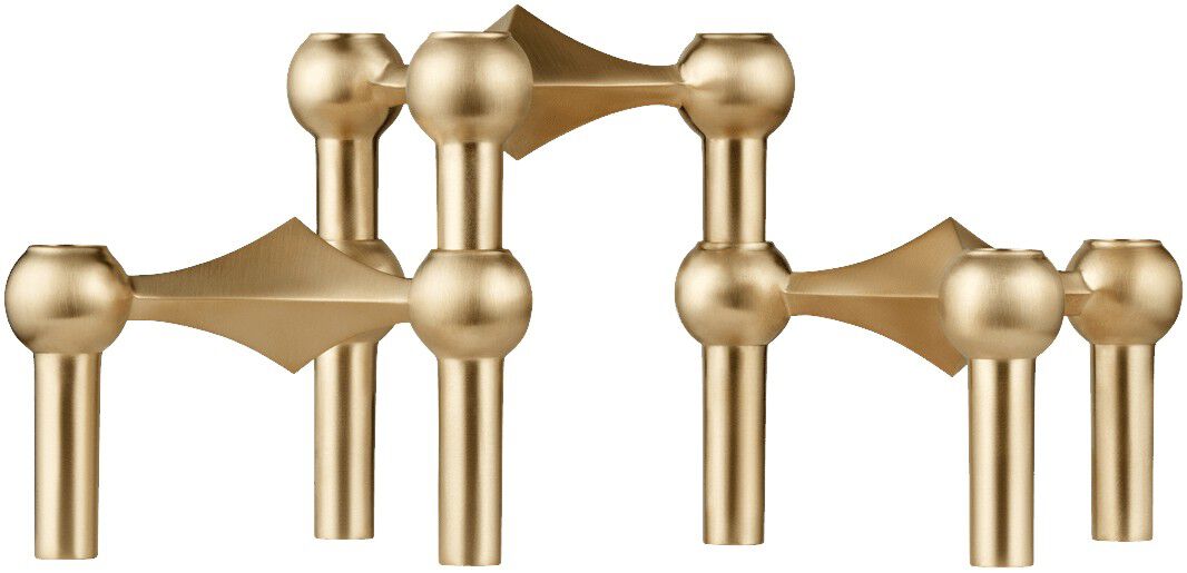 Nagel candle holder set with 3 pcs - brushed brass