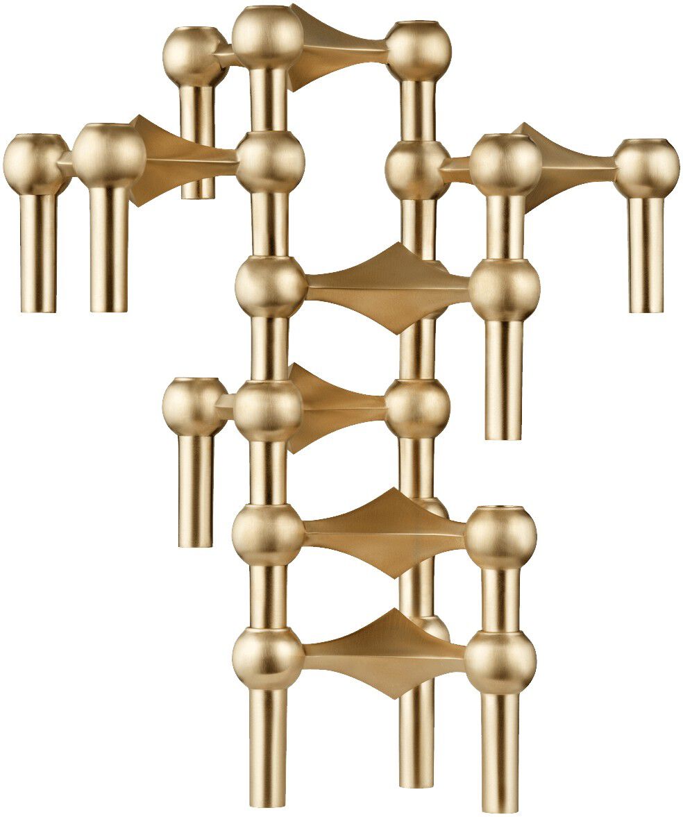 Nagel candle holder set with 3 pcs - brushed brass