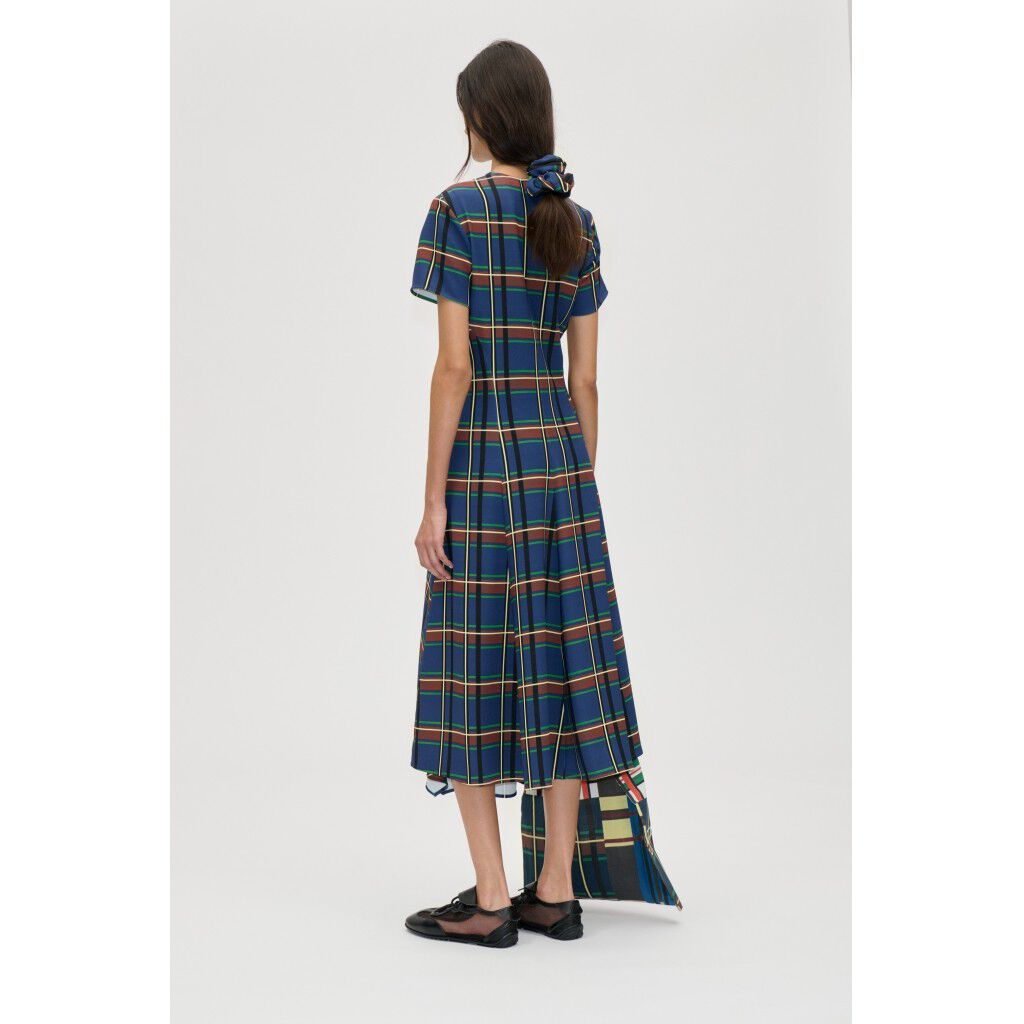 2591 Twill Cady, Short Sleeve Gathered Midi Dress