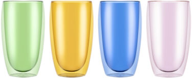 PAVINA 4 stk. dobbeltv&aelig;gget glas, 0. 45 l