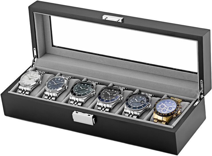 Watch Box 6 Watches Black Wood DIT0