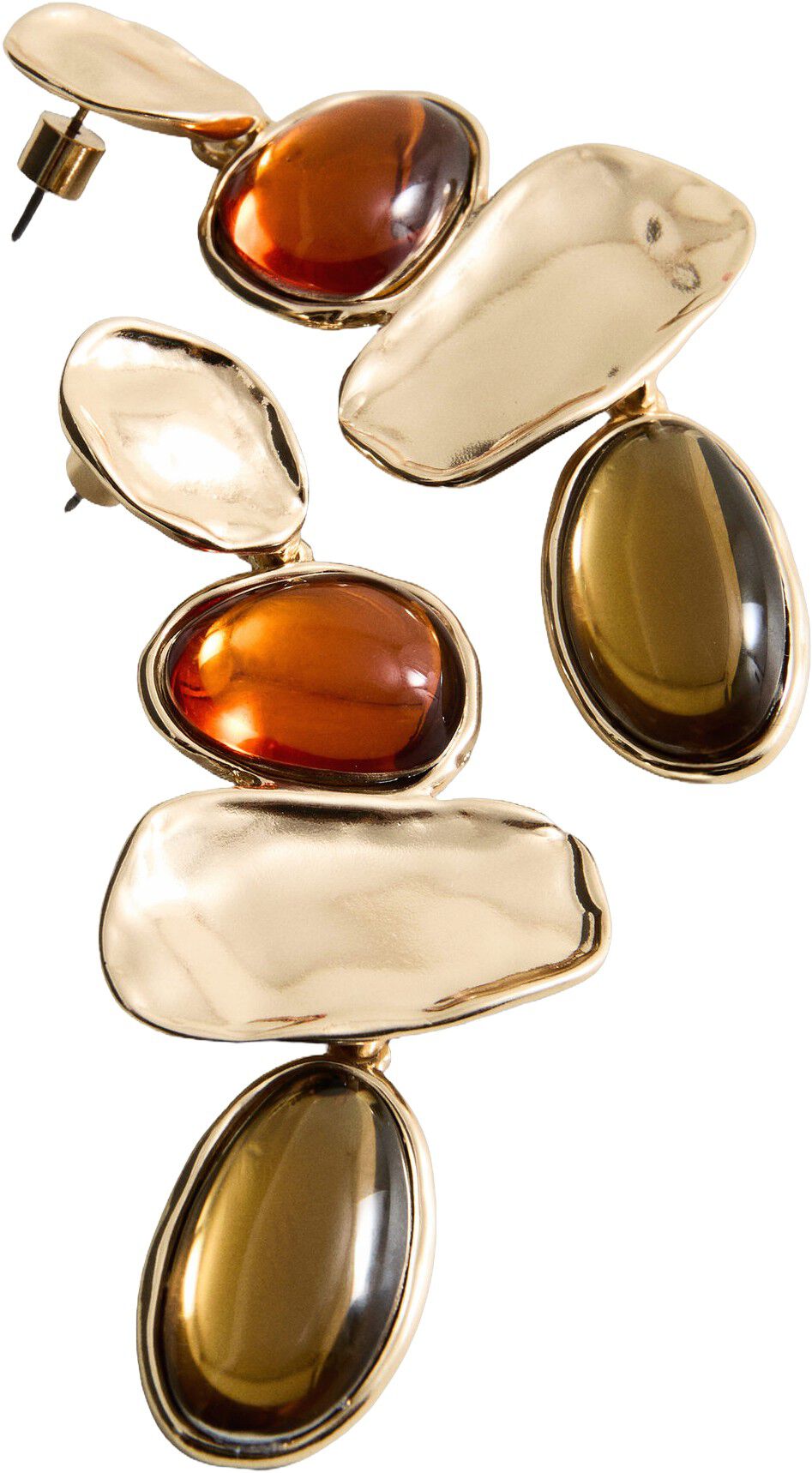 Combined long earrings