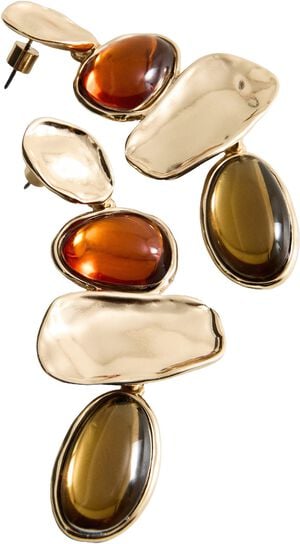 Combined long earrings