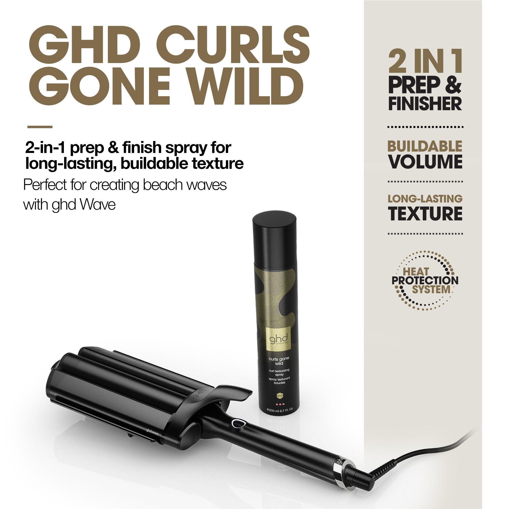 ghd Curls Gone Wild - Heat Protect Texturing Spray 200 ml